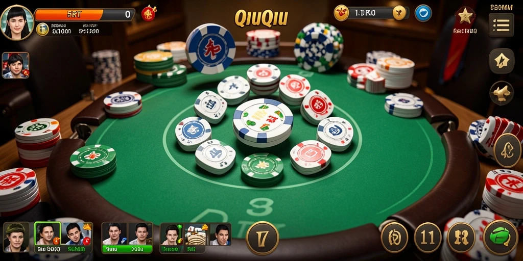 Tampilan gameplay seru dalam permainan QiuQiu 5RT.