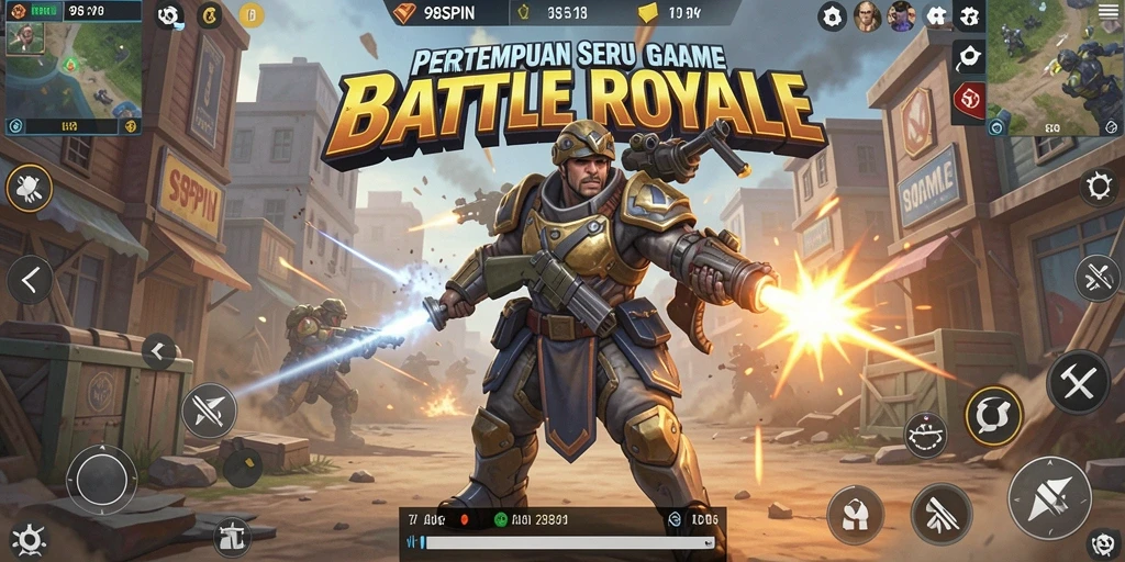Screenshot menampilkan aksi seru dalam pertempuran Battle Royale.