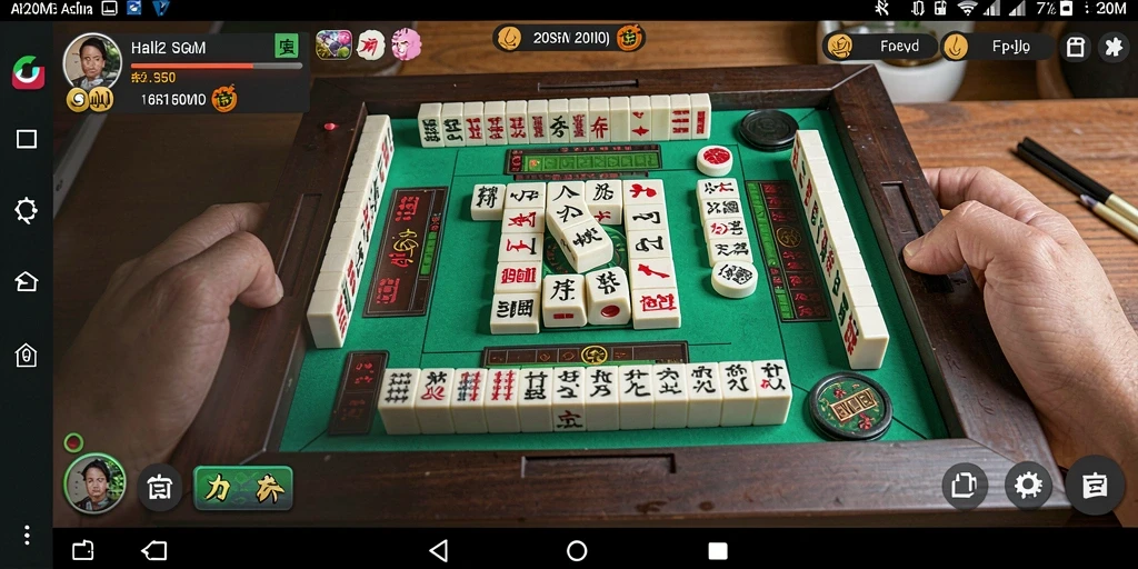 Tampilan gameplay menyenangkan dari A200M dengan papan Mahjong.