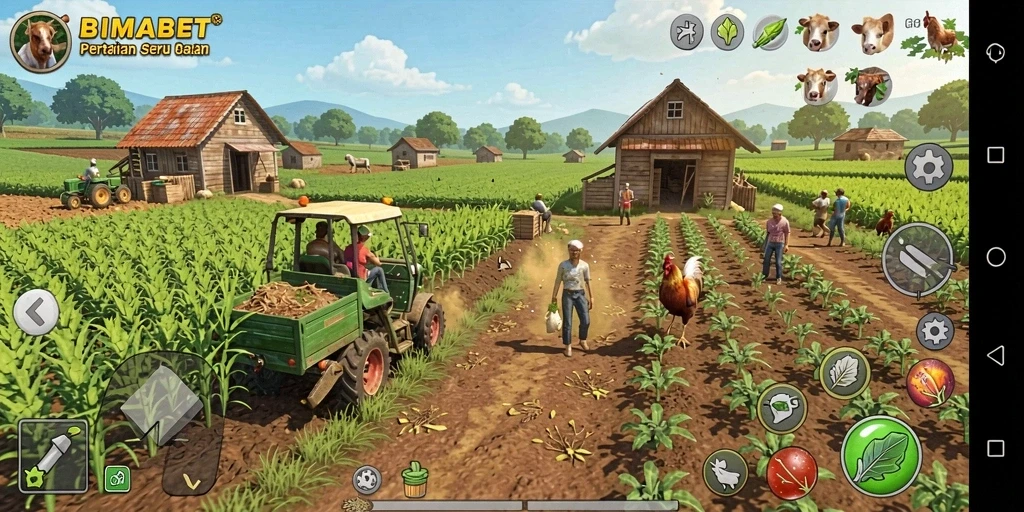 Tampilan gameplay pertanian yang menggembirakan di BIMABET.