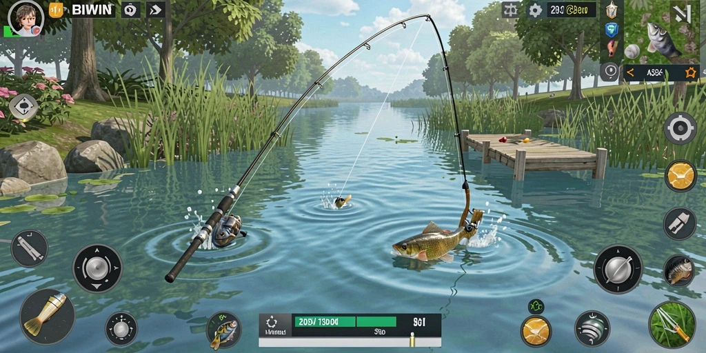 Tangkapan ikan yang memukau dalam gameplay BIWIN.