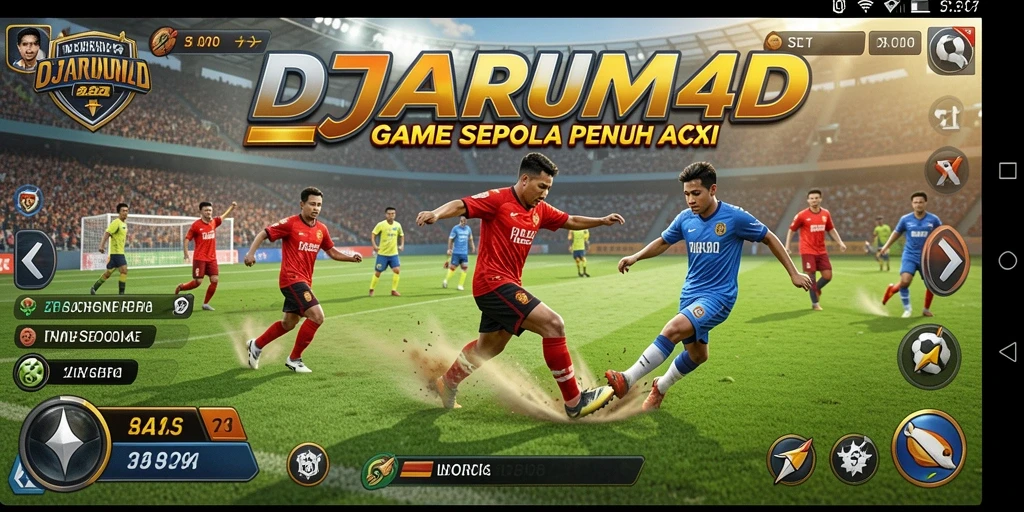 Screenshot gameplay DJARUM4D saat pertandingan sepak bola.