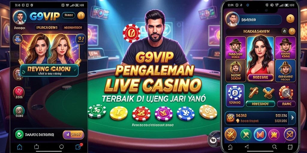 Screenshot gameplay G9VIP menampilkan dealer profesional di meja Live Casino.
