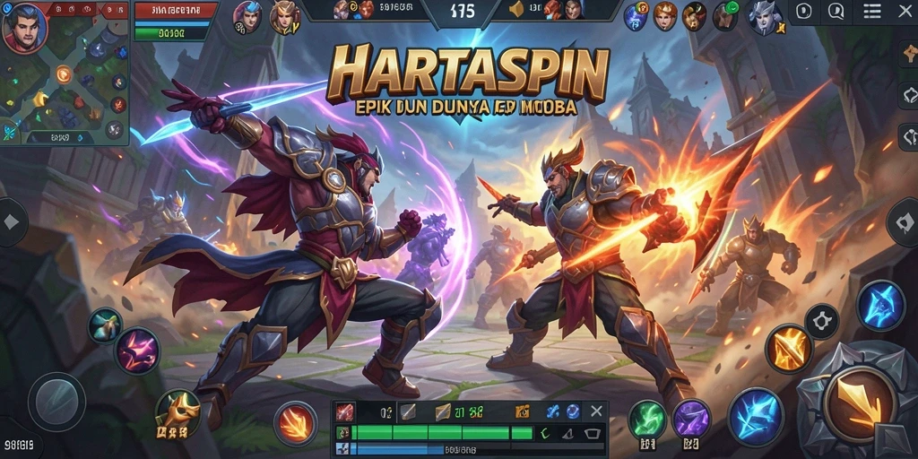 Gameplay seru di HARTASPIN dengan tim bekerja sama.