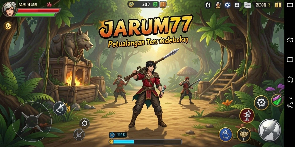 Screenshot gameplay JARUM77 yang menampilkan petualangan Open World yang epik.