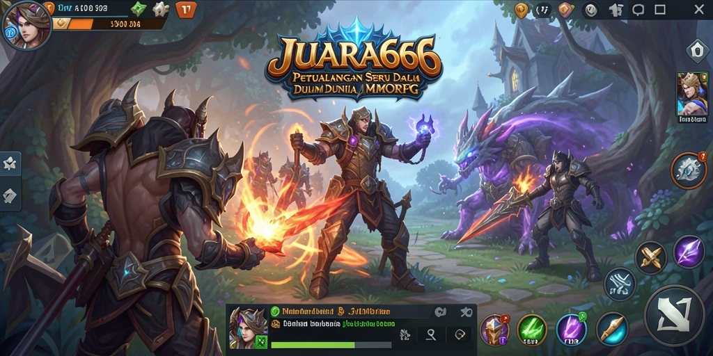 Screenshot gameplay JUARA666 yang menampilkan aksi seru di dunia MMORPG.