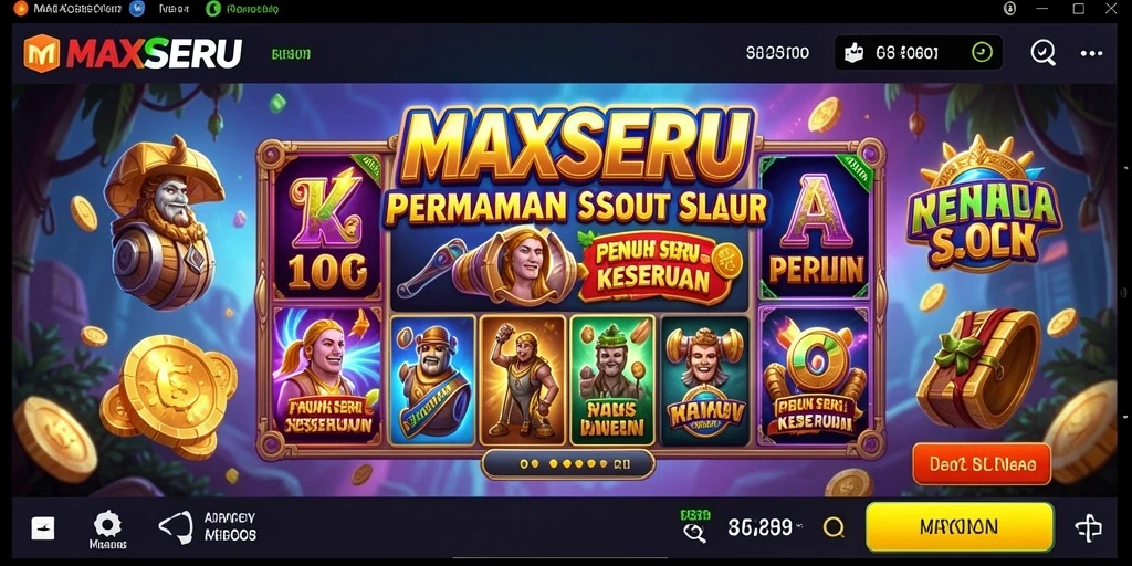 Tangkapan layar MAXSERU menampilkan gameplay Slot yang mendebarkan.