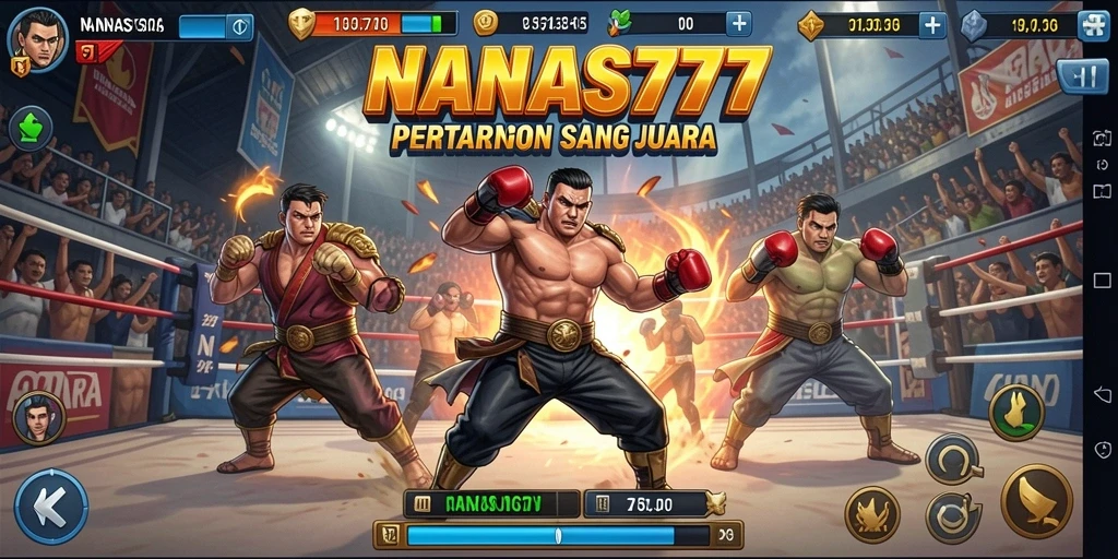 Tangkapan layar menunjukkan pertarungan epik dalam NANAS777.