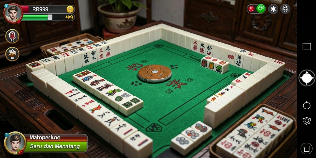 Tampilan gameplay menarik di RR999 dengan ubin Mahjong yang indah.