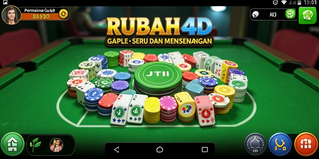 Tampilan menarik dari gameplay Gaple di RUBAH4D.