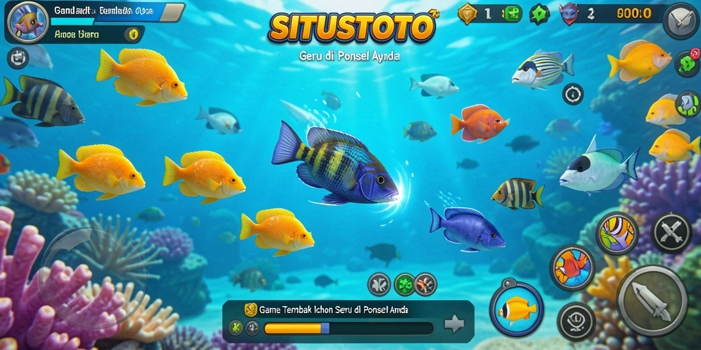Tampilan gameplay seru dalam game Tembak Ikan SITUSTOTO.