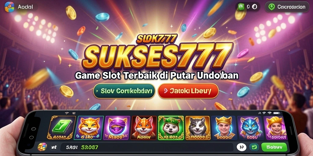 Screenshot gameplay SUKSES777 dengan grafis menawan dan gulungan berputar.