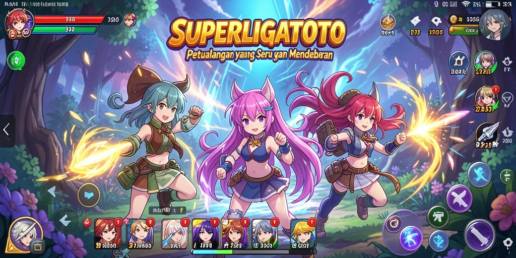 Screenshot menampilkan momen seru dalam game Anime SUPERLIGATOTO.