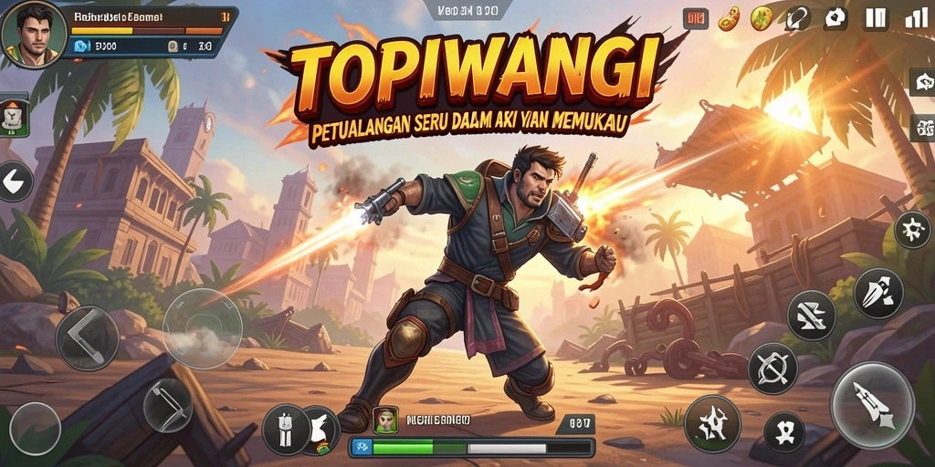 Screenshot gameplay TOPIWANGI yang menampilkan aksi mendebarkan.
